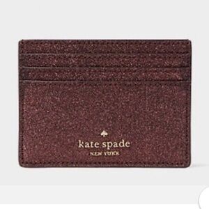 Kate Spade Shimmy Glitter Small Slim Card Holder Deep Nova